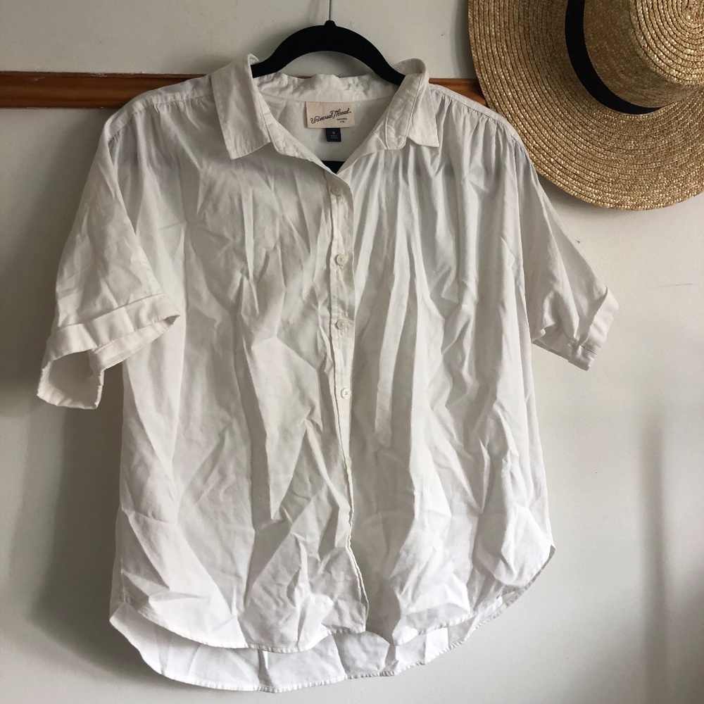 White Short Sleeved Button Down